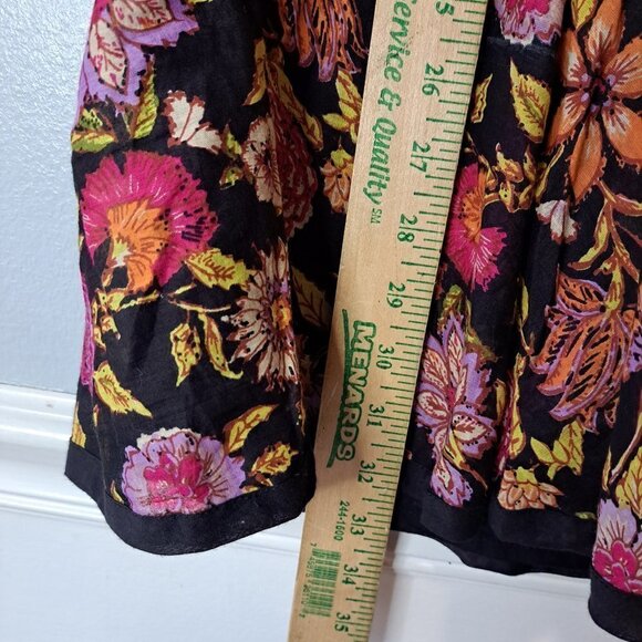 Free People Oh Baby Floral Print Minidress Black Pink Embroidered‎ Smocked Small - Picture 10 of 12